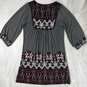 Twenty One 3/4 Three Quarter Balloon Sleeve Shift Knit Dress Size Medium